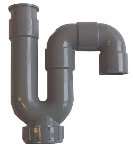 Siphon tout en un universel PVC Gris métal