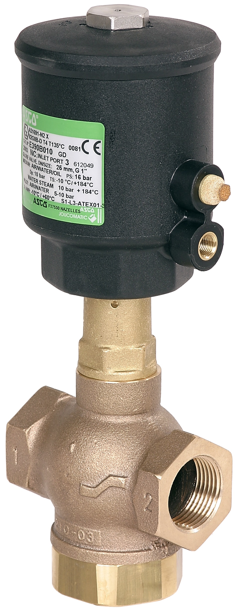 Asco E390B011 PRESSURE OPERATED ASCO VALVE SERIES 390 VALVE 3/2 NC