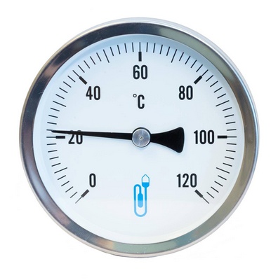 Thermomètre pour tuyau d'eau chaude 0-120 °C 63 mm Cadran étanche  Température horizontale en aluminium pour lire la température des tuyaux  d'eau
