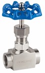 Needle valve - 316 Stainless Steel body - PTFE + graphite - G1/4" FF - PN220 - 2 ways - (+)260°C
