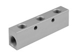 Barrette de répartition / collecteur en aluminium METAL WORK - 2x G3/8" - 3x G1/4" - max. 12 bar