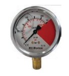 Manomètre Hi-Force Série HG - 0-700 bar - 0-10 tonnes - 1/2" NPT  - Diam: 100 mm - Sans glycérine
