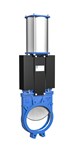 Vanne à guillotine pneumatique - Fonte GGG50 - NBR - DN150 - Wafer GN10 - PN8 - Unidir. - (+)80°C