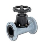 Diaphragm valve - GG25 Cast Iron body - EPDM - DN200 - Flanges GN10 - (+)90°C - Manual wheel
