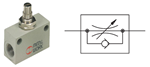 Flow regulator - In-line - Unidirectional - Aluminum - M5 - 10 bar