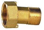 Half-coupling + flat brass gasket Ø 6/4" F x 5/4" M