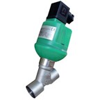Vanne à soupape à siège incliné - Inox 316L - FPM (Viton®) - G1/2'' FF - PN10 - 2/2  - 24VDC - 145°C