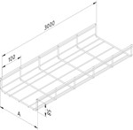 Chemin de câble en treillis Trayco H.60 x Larg.300 x Long.3000 mm
