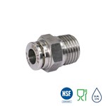 Push-in fitting - Straight conical - 316 Stainless Steel - 1/8'' M - Ø4 mm - 12 bar