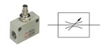 Flow regulator - In-line bidirectional - Aluminum - 1/4" FF - 10 bar