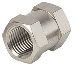 Raccords pour tubes - Manchon égal - Laiton nickelé - 1/2" F - 60 bar