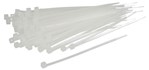Colliers de serrage blanc transparent difficilement inflammables - 200mm x 2,5mm - 100 pièces