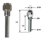 Stainless steel plunger for THER.01 and THER.02 - G1/2" - Length: 100mm