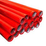 Tube acier soudé DIN 2458  Ø 76.1 x 2.6 rainuré 2 ext. galva RAL3000